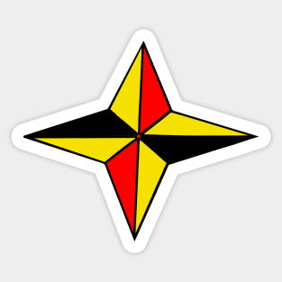 Tri Colour Star Sticker